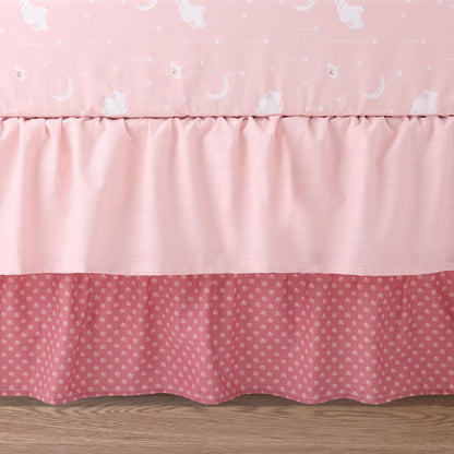 The Peanutshell 4 Piece Organic Cotton Baby Crib Bedding Set for Girls - Newborn, Infant & Toddler Nursery Bed Set Decor with Two Crib Sheets, Dust Ruffle Comforter - Safari Oasis