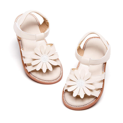 Felix & Flora Toddler Girls Sandals Soft Rubber Flats Summer Baby Flower Girl Shoes.