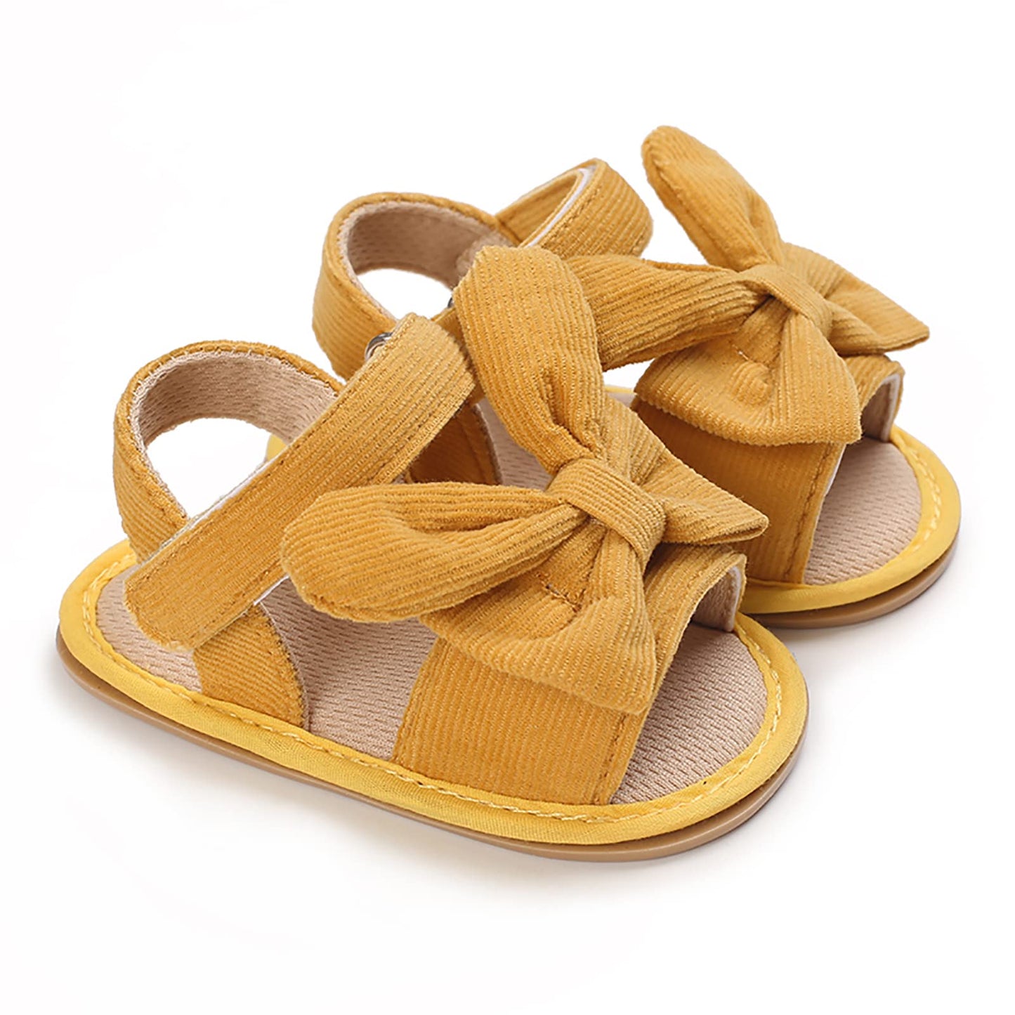 SOFMUO Baby Girls Sandals Premium Soft Sole Infant Indoor Flat Newborn Slippers Lightweight Comfort Toddler Summer Princess Dress Shoes