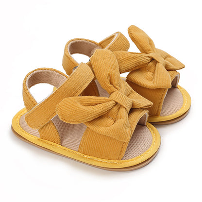 SOFMUO Baby Girls Sandals Premium Soft Sole Infant Indoor Flat Newborn Slippers Lightweight Comfort Toddler Summer Princess Dress Shoes
