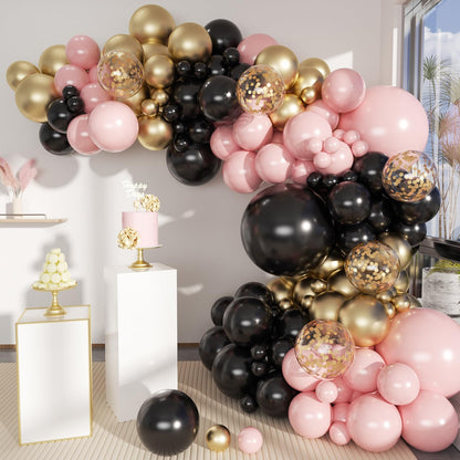 Boho Balloon Garland Arch Kit, 156Pcs Dusty Pink Pastel Brown Metallic Champagne Gold White Balloons for Wedding Baby Bridal Shower Engagement Anniversary Birthday Decorations