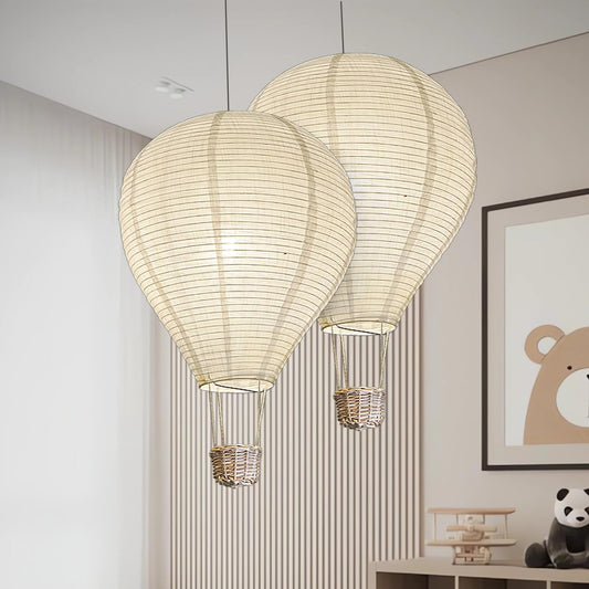2PCS fabric Hot air balloon lampshade decorations hanging 14inch pendant light shade Gifts for kids Nursery kids living room chandelier new born baby room decor party decoration