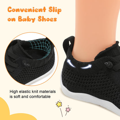 JIASUQI Baby Shoes for Toddler Boys Girls Sneakers Slip on Walking Shoes for Babies