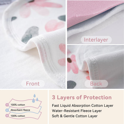 Yoofoss Baby Burp Cloths 5 Pack Burping Cloths for Babies Boys Girls Large 21''X10'' Extra Soft and Absorbent Flowers