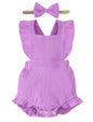 Fullfamous Baby Girl Ruffled Jumpsuit and Headband Set