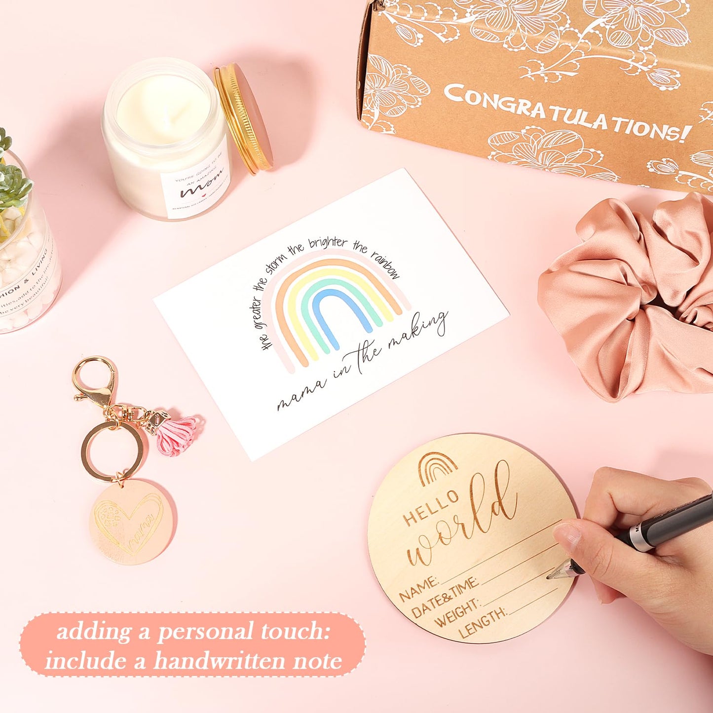 New Mom Gifts Box, Pregnancy Gifts for Expecting Mom, Gift Basket for Girls Boys, Postpartum Gifts for First Time Moms, Cool Gifts for New Mom After Birth, New Mom Care Package After Baby