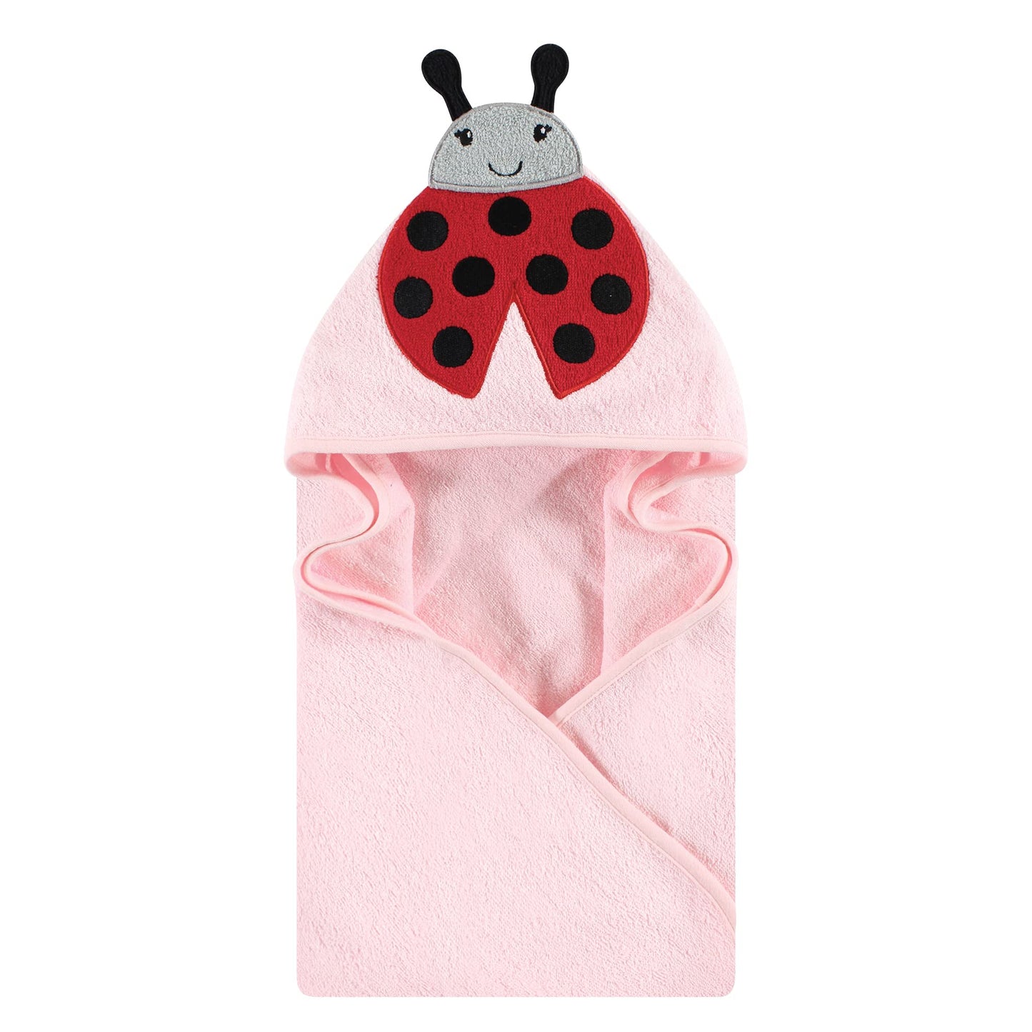 Hudson Baby Unisex Baby Cotton Animal Face Hooded Towel, Pretty Elephant, One Size