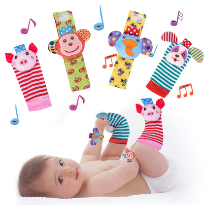 Baby Wrist Rattle Socks and Foot Finder Set Baby Rattles Toys for 0-12 Month, Infant Girl Boy Toys for Babies 3-6 Months, Newborn Hand & Foot Toys for 0 to 9 Months, Baby Easter Gifts