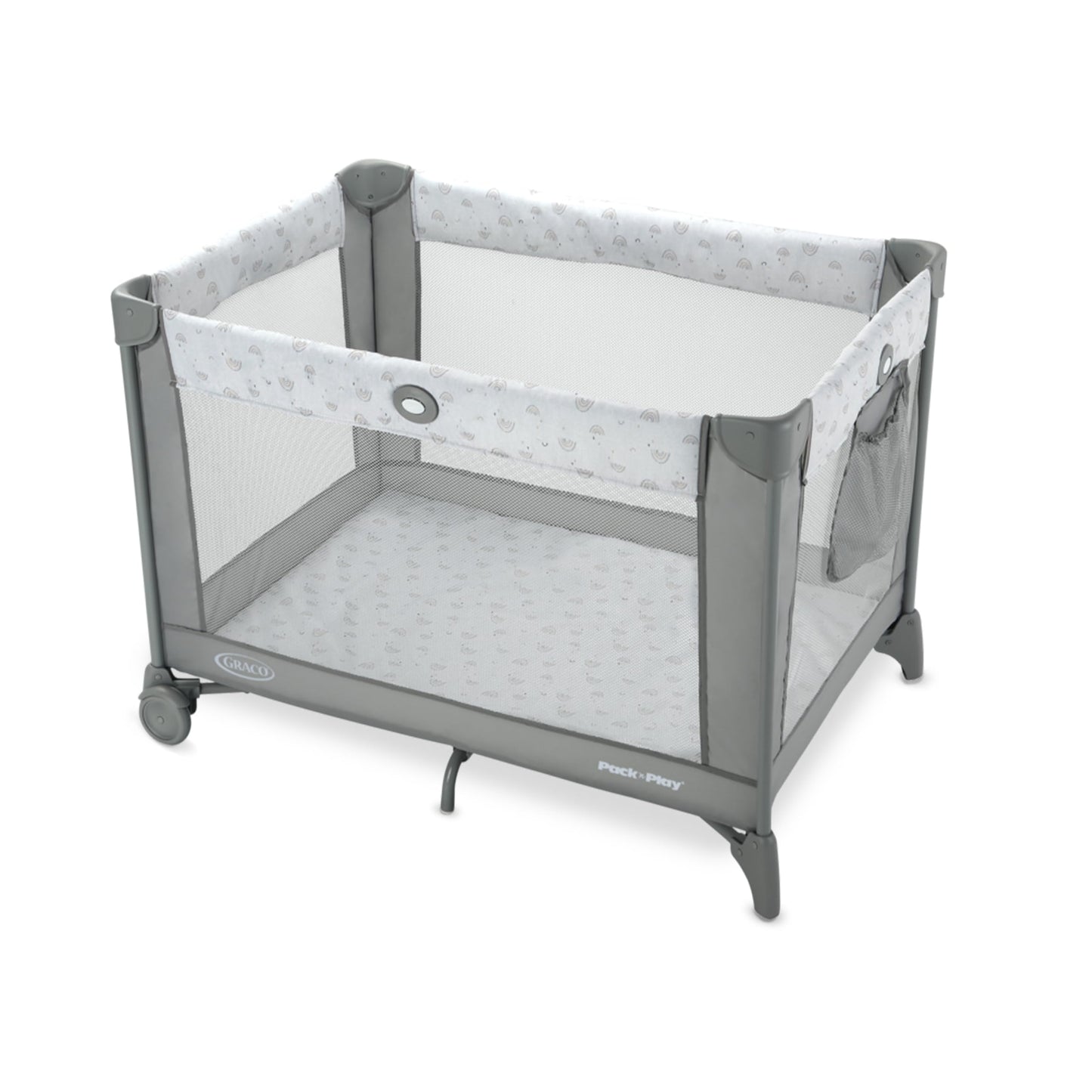 Graco On The Go Zip Pack ‘n Play Playard, Folding Playpen with Bassinet, Portable Crib, Reeves