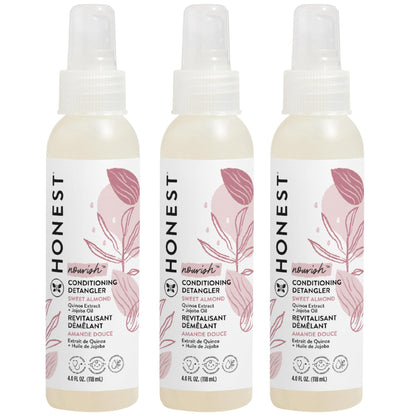 The Honest Company Conditioning Hair Detangler | Leave-in Conditioner + Fortifying Spray | Tear-free, Cruelty-Free, Hypoallergenic | Citrus Vanilla Refresh, 4 fl oz
