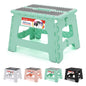 ACSTEP Folding Step Stool 9'' Tall Kids Step Stool Holds Up to 300 lb Plastic Foldable Step Stools for Kids Non-Slip Surface with Carry Handle Collapsible Stool for Home, Outdoor and Indoor(Black)