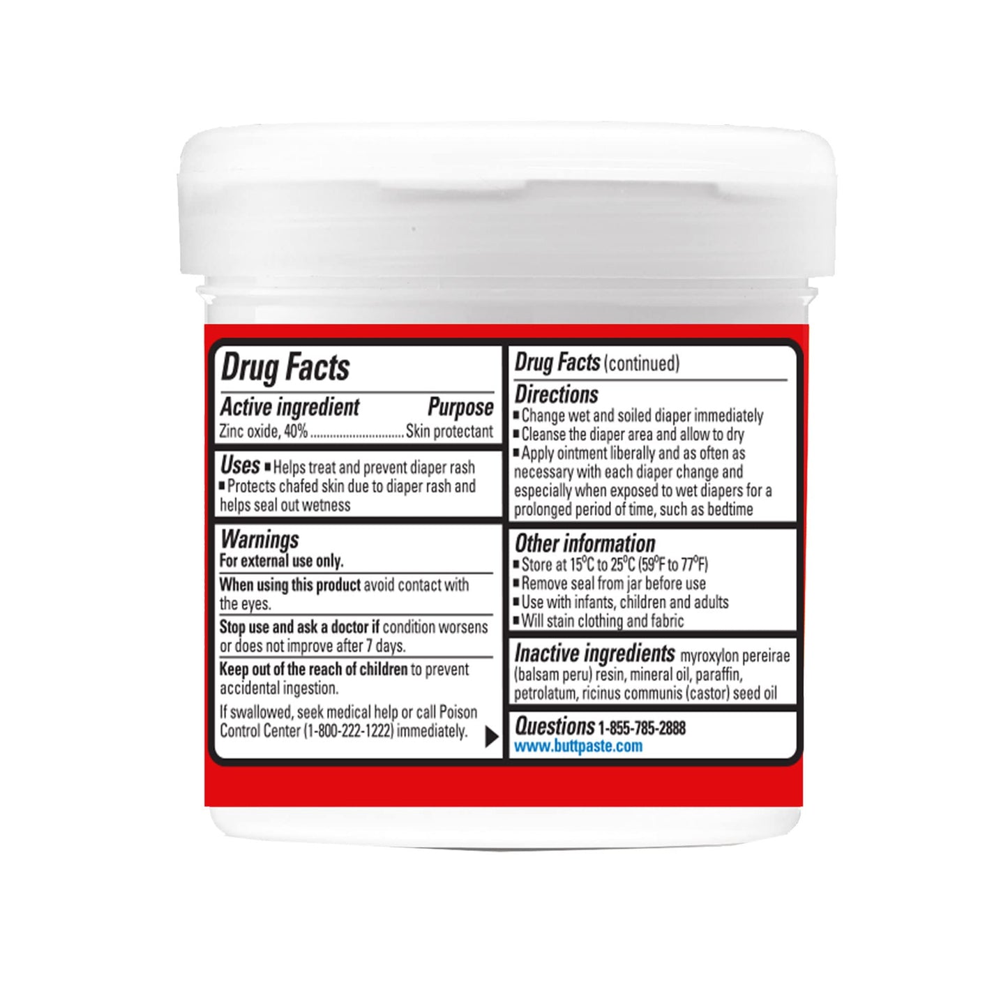 Boudreaux's Butt Paste Maximum Strength Diaper Rash Cream, Ointment for Baby, 4 oz Tube