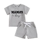 Toddler Baby Boy Summer Clothes Embroidered Waffle Short Sleeve T-Shirts Elastic Shorts Newborn Infant Boy Outfits