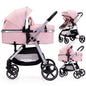 2-in-1 Baby Stroller with Bassinet Mode - Folding Infant Newborn Pram Stroller with Reversible Seat - Toddler Strollers for 0-36 Months Old Babies (Beige)