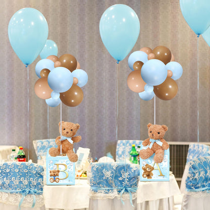 Lenwen 6 Sets Pink Bear Decorations for Baby Shower, Baby Letter Boxes Baby Shower Table Centerpieces Bear Stuffed Animals Balloon with Stand Bear Plush Toy Baby Boxes for Birthday Party Wedding