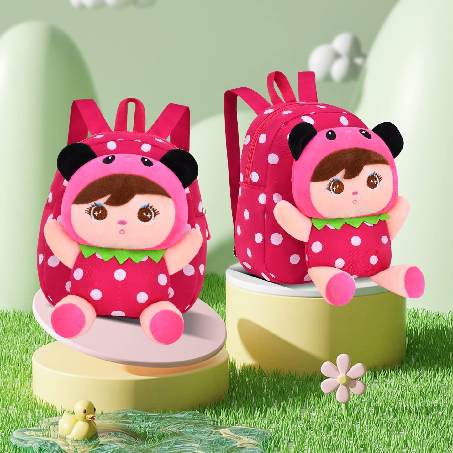 Cute Toddler Backpack Plush Doll Toy Snack Travel Bag Preschool Shoulder Bag Gift for Kid