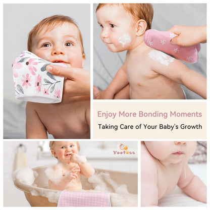 Yoofoss Baby Burp Cloths 5 Pack Burping Cloths for Babies Boys Girls Large 21''X10'' Extra Soft and Absorbent Flowers