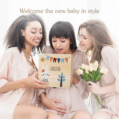 Bopoobo Baby Shower Gifts for Boys - New Born Gifts, Unique Essentials: Onesie, Blanket, Rattle, Lovey, Socks, Decision Coins, Milestone