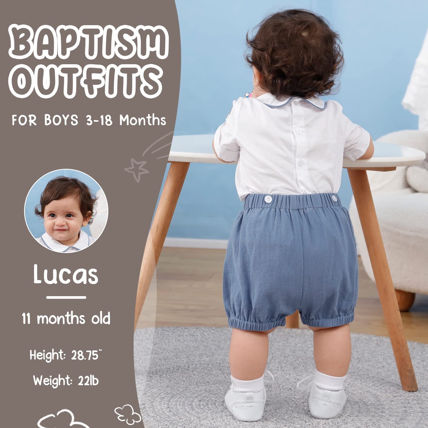 Booulfi Baby Boy Toddler Summer Clothes Wedding Birthday Outfits Suit for Boys T-Shirt and Shorts Set