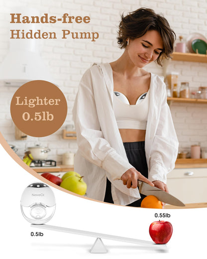 Electric Breast Pump Hands Free, Wearable Breast Pump with 4 Modes/12 Levels, Portable Painless Pumping, Adjustable Flange Sizes 19/21/24mm, Timer LCD Display Memory Function, 2 Pack White