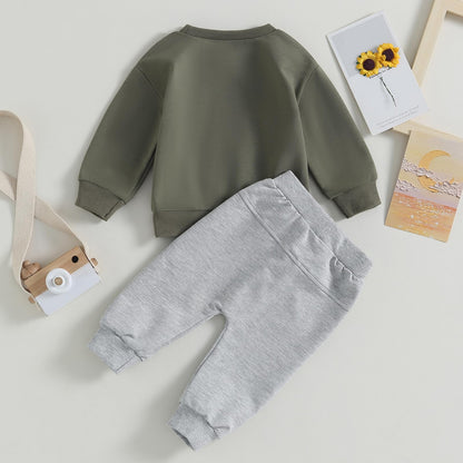 Toddler Boy Clothes Pretty Fly for A Little Guy Outfit Long Sleeve Sweatshirt Top Jogger Pants Cute 2Pcs Set 0-3T