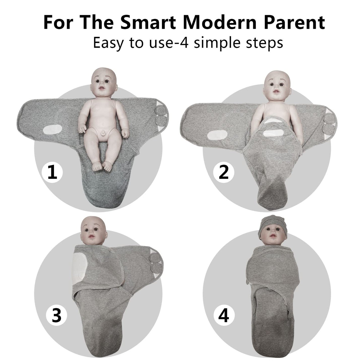 3-Pack Organic Baby Swaddle Sleep Sacks - Newborn Swaddle Sack - Baby Sleep Sack - Baby Swaddle Blanket Wrap…