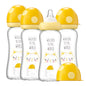 YOHKOH Natural Glass Baby Bottle with Natural Response Nipple, Newborn Anti-Colic Baby Bottles, Wide Neck Mushroom Cap Baby Bottle, Clear (8.8ounce (Pack of 4), Multicolour1)