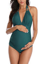 EastElegant Maternity Swimsuits One Piece V-Neck Pregnancy Swimwear Halter Maternity Bikini