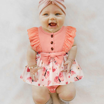 Sinhoon Baby Girl Clothes Newborn Ruffled Sleeveless Romper Floral Dreesy Bodysuit Heaedband 3pcs Baby Girl Summer Clothes