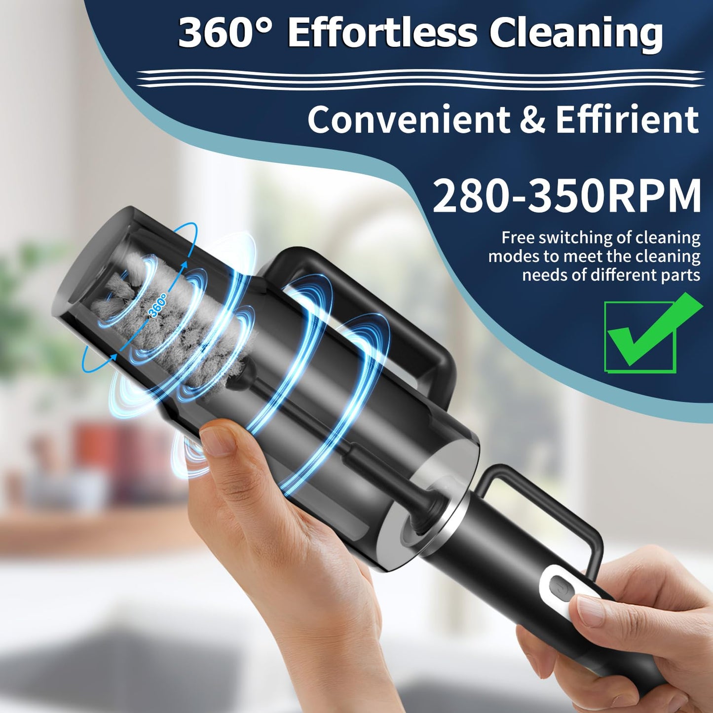 4 in 1 Electric Bottle Brush Cleaner, Creative Bottle Brush Kit for Botter Cleaning, 360° Efficient Cleaning, Baby Bottle Cleaner Brush for Baby Bottle with Straw Brush, Travel Bottle Brush Set
