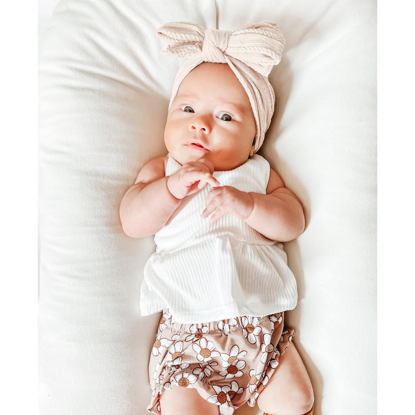 Niceye Handmade Baby Headbands Soft Stretchy Nylon Hair Bands with Bows for Newborn Infant Baby Toddler Girls- Pack of 6
