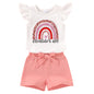 YOUNGER TREE Toddler Baby Girls Clothes Sunflower T-shirt + Bowknot Shorts with Cute Summer Girl Clothes Set