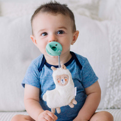 Itzy Ritzy Pacifier & Lovey Set - Includes Silicone Pacifier with Stuffed Animal Lovey - Detachable Plush Unicorn Pacifier Holder & Coordinating Pink Silicone Pacifier, Ideal for Ages 0 Months & Up