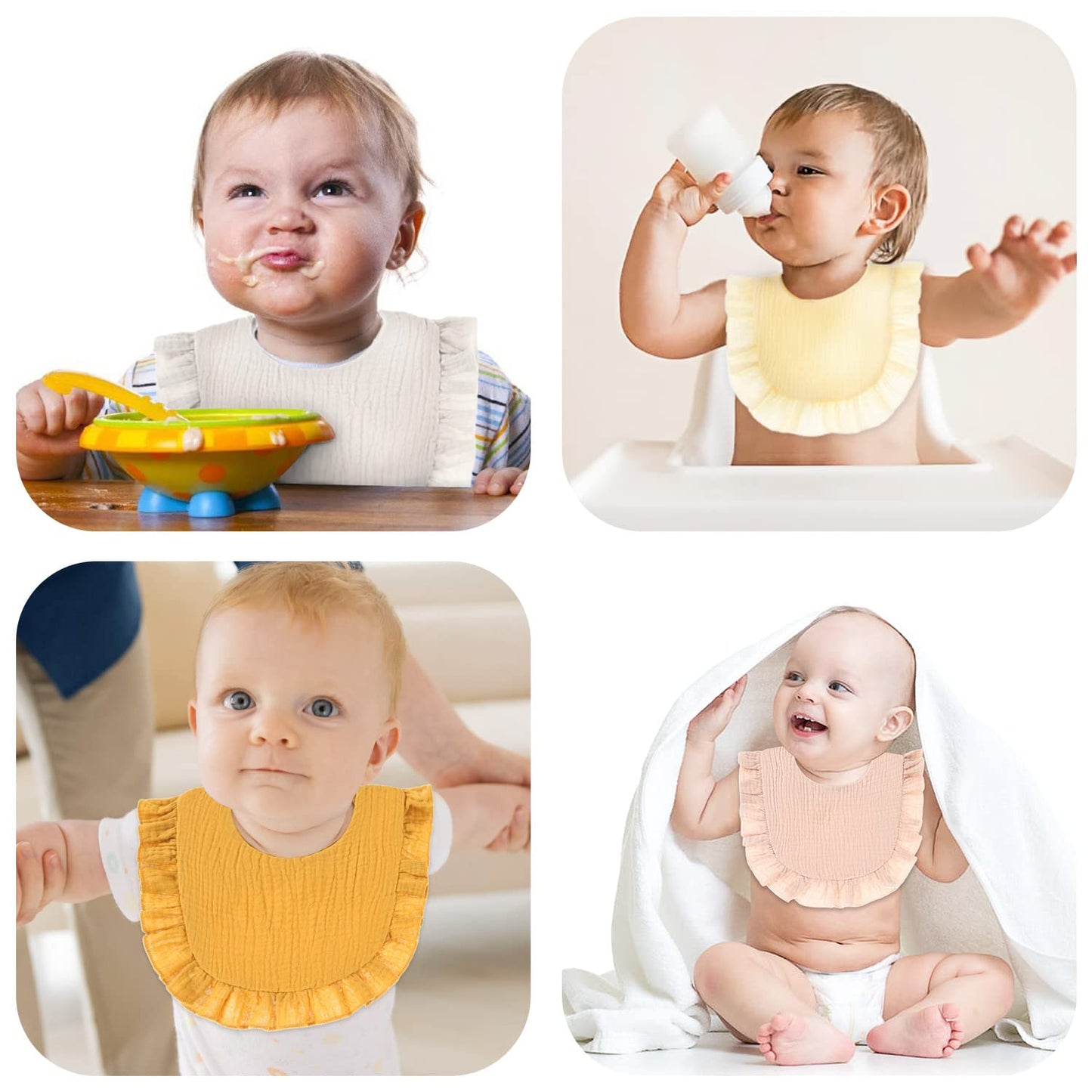 Baby Bibs Muslin Drool Teething Drooling Bibs for Baby Girl Boy Muslin Cotton