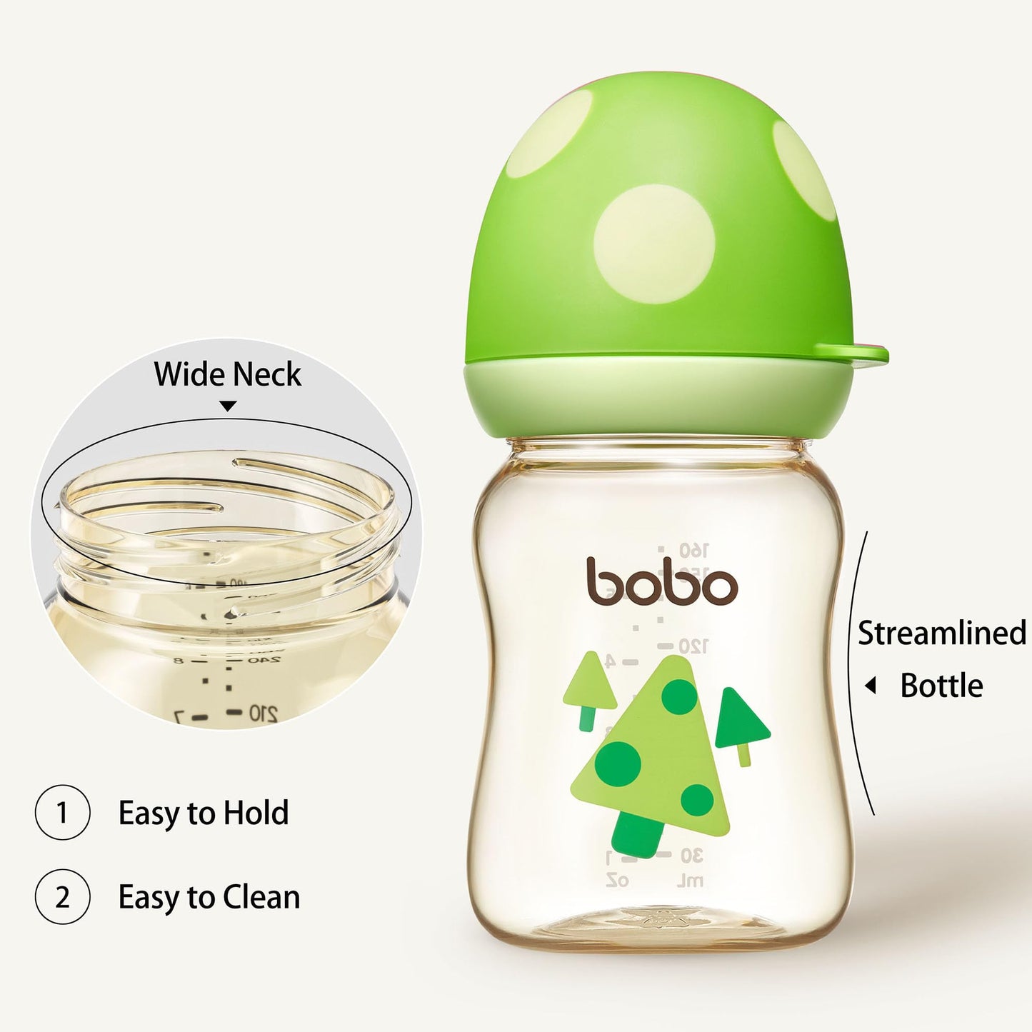 YOHKOH PPSU Baby Bottle Wide Neck, Newborn Anti-Colic Baby Bottle with Natural Response Nipple, Streamlined Body, Easy to Clean (8.8oz (Pack of 2), Yellow)