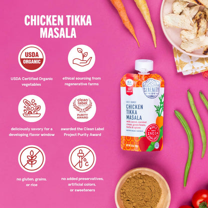 Serenity Kids 7+ Months World Explorers Baby Food Pouches Puree Made With Ethically Sourced Meats & Organic Veggies | 3.5 Ounce BPA-Free Pouch | Beef Chimichurri | 6 Count