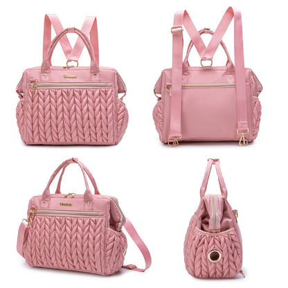 Small Diaper Bag Tote Crossbody, Medium Baby Bag Convertible Backpack for Women Diaper Purse
