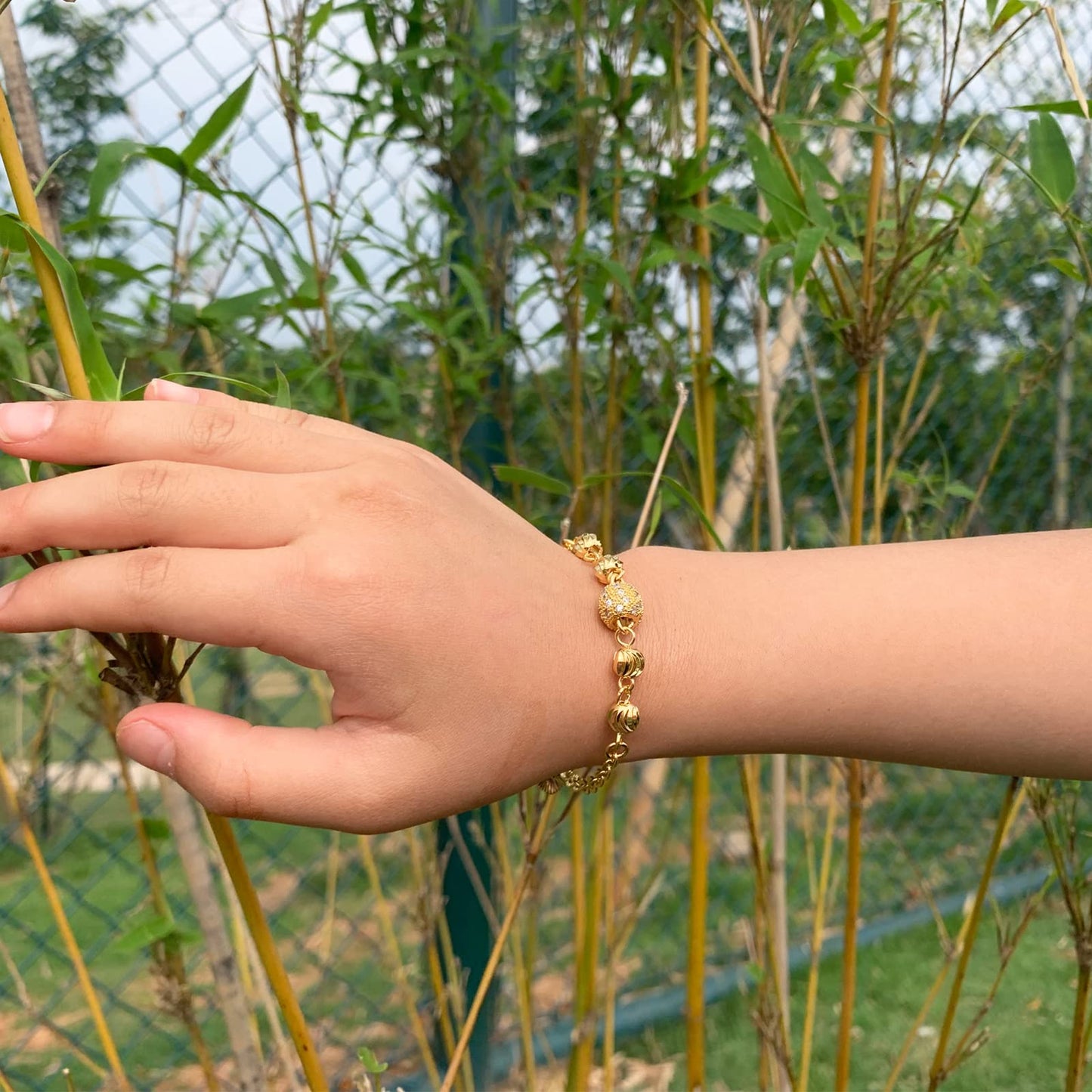 Ethlyn Baby Bracelets for girls 18K Gold Plated Beads Bracelets Bells Baby Girls Birthday Gifts