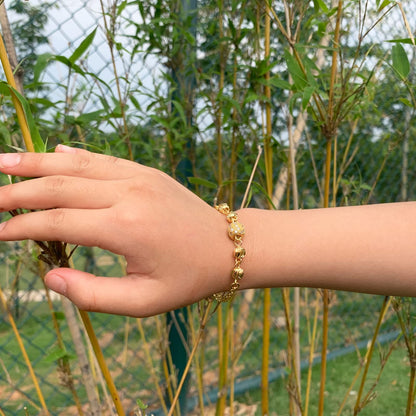 Ethlyn Baby Bracelets for girls 18K Gold Plated Beads Bracelets Bells Baby Girls Birthday Gifts