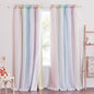 NICETOWN Nursery Curtains for Kids, Farmhouse Blackout Curtain Panels for Bedroom, Double Layer Star Hollow-Out Grommet Aesthetic Living Room Toddler Window Curtains, 2 Pcs, W52 x L84, Biscotti Beige