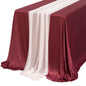 Ling's Moment Sheer Chiffon Table Cloth & Runner Set for 3x4ft Rectangle Table Decor in Dusty Rose & Blush for Wedding Reception and Parties