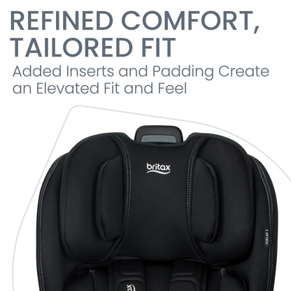 Britax Poplar S Convertible Car Seat, 2-in-1 Car Seat with Slim 17-Inch Design, ClickTight Technology, Arctic Onyx