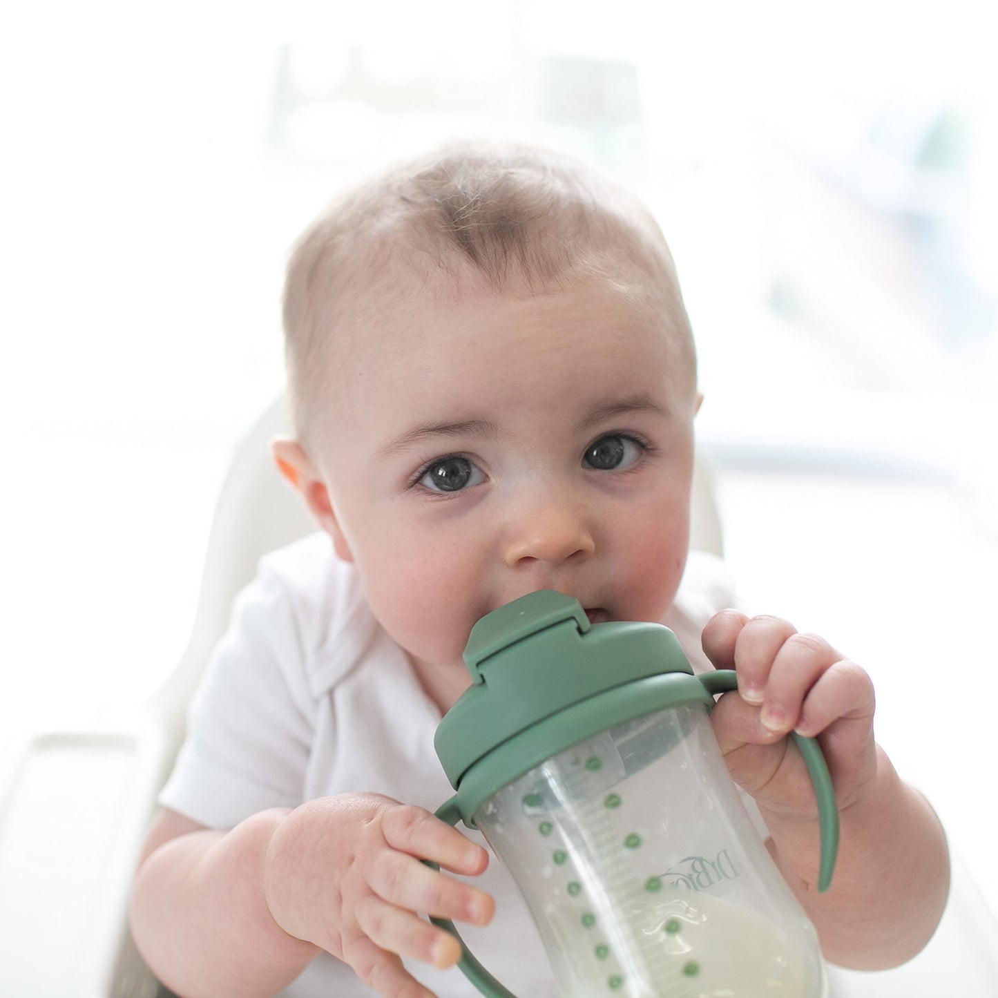 Dr. Brown's Milestones, Baby's First Straw Cup Sippy Cup with Straw, 6m+, 9oz/270ml, Coral, BPA Free