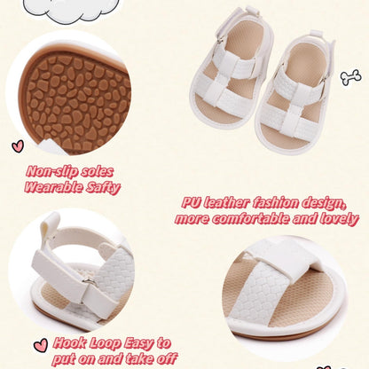 Infant Boys Girls Sandals, Summer Baby Rubber Soles Non-Slip PU Leather Sandals, Newborn Toddler Prewalker First Walking Beach Outdoor Shoes,Infant Toddler Unisex Summer Shoes for babies