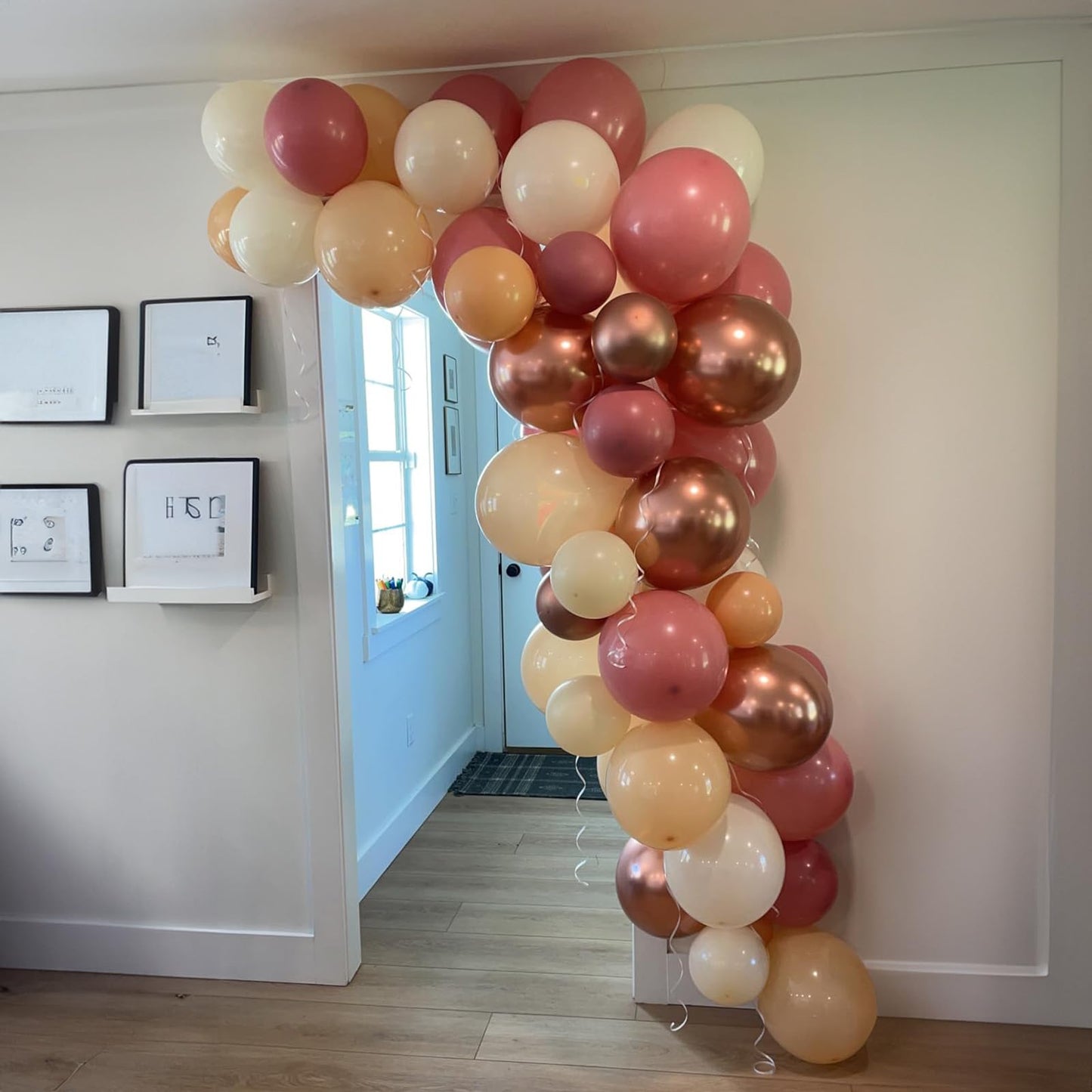 Retro Blush Pink Balloons, 60 Packs 12 Inch Dusty Pink Metallic Chrome Rose Gold White Sand Nude Balloons for Bridal Baby Shower Girls Boho Birthday Wedding Decorations Supplies