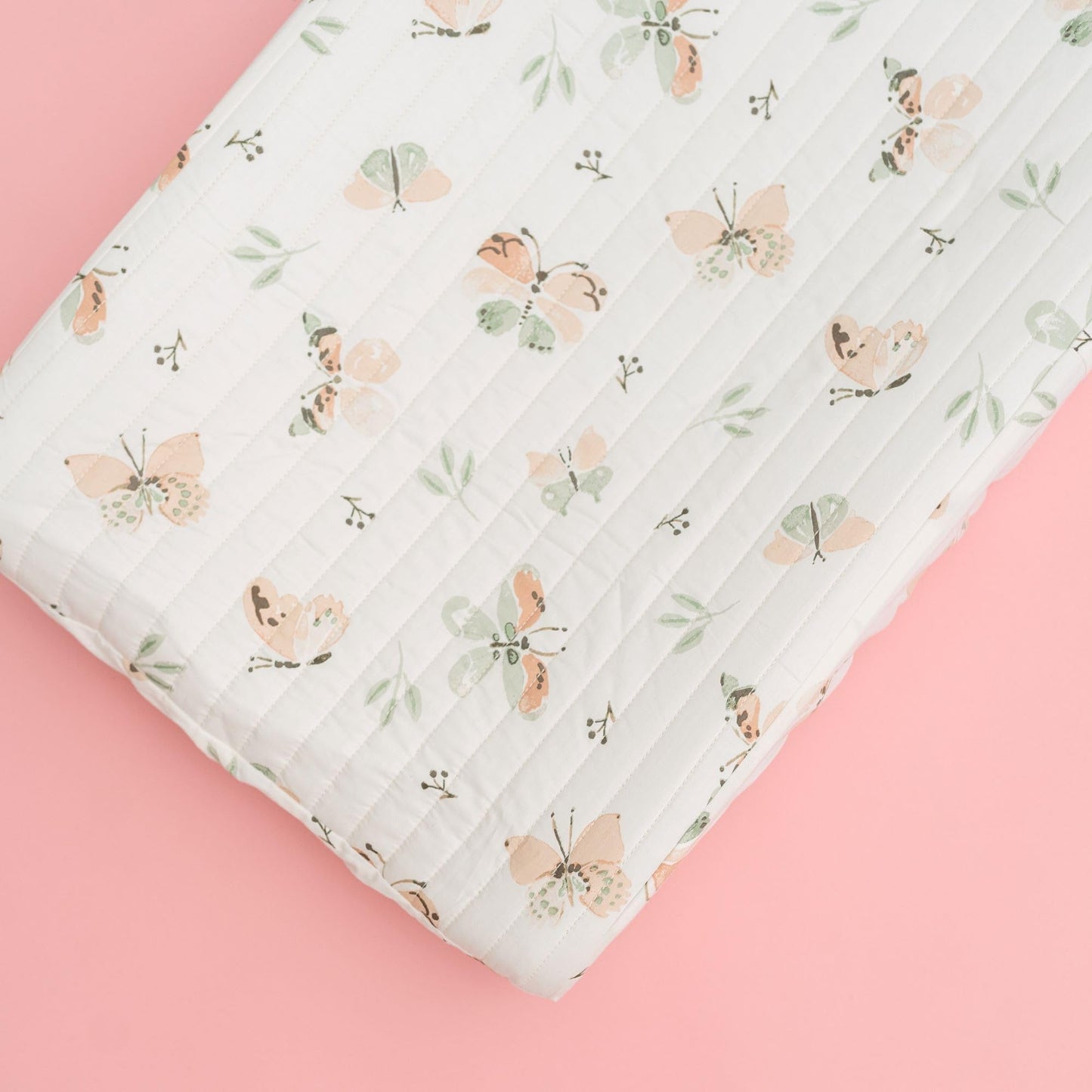 Crane Baby Quilted Changing Pad Cover with Animal Print, Breathable Cotton Sateen, Fits Standard 16”X32” Pads, Ocean Whale Blue