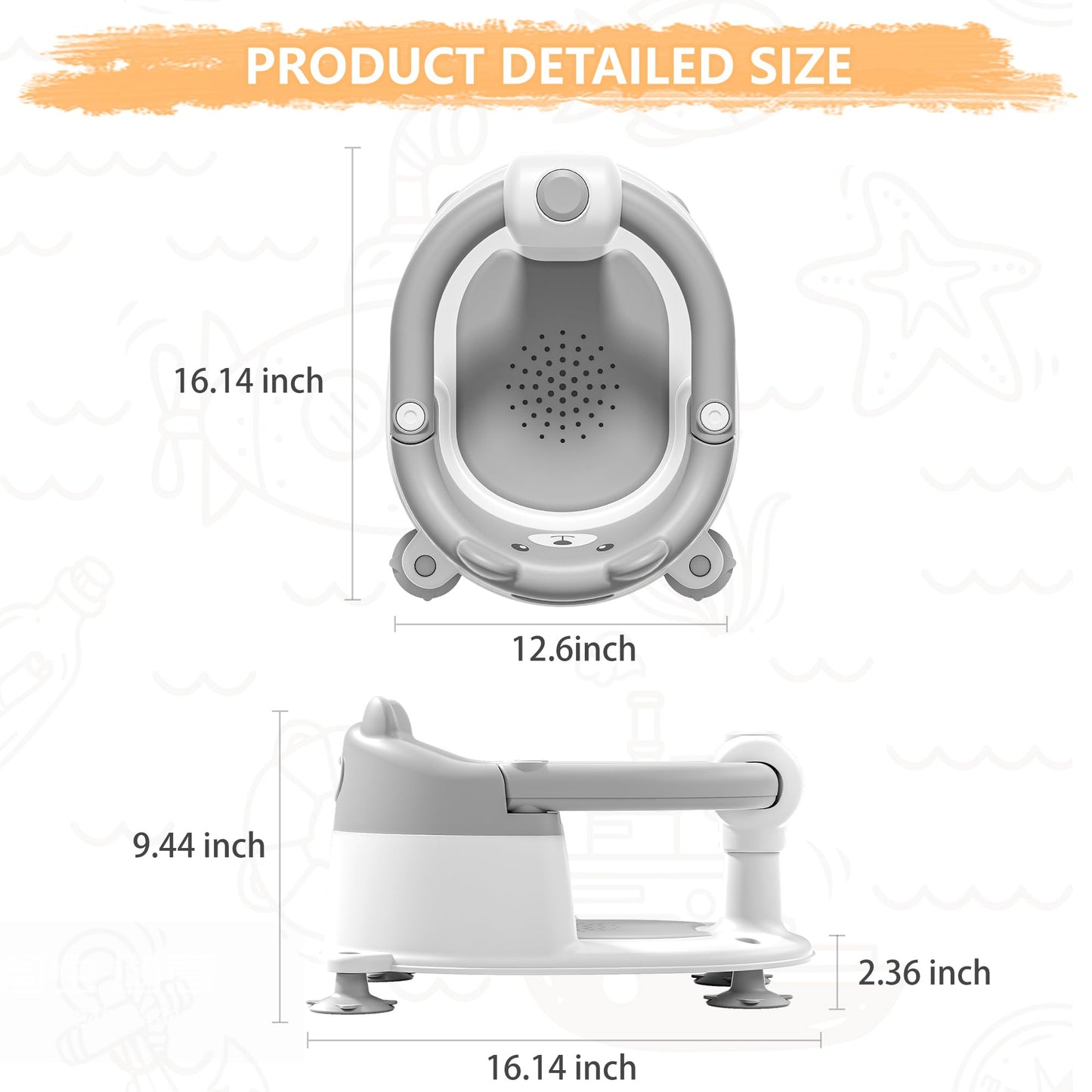 Baby Bath Seat for Babies 6 Months & Up, Toddler Bath Seats for Babies Sitting Up, Non-Slip Infant Bath Tub Chair with 4 Suction Cups & Soft Cushion for Shower, Compact Toddler Bathtub Seat, Pink