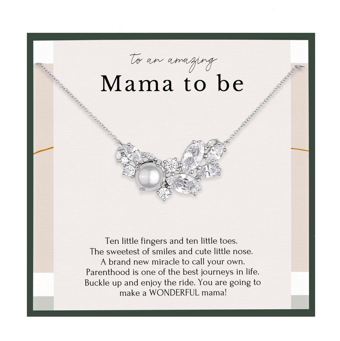 HOPE LOVE SHINE New Mom Necklace – Pregnancy Gift for Expecting Mom, First Time Mom Jewelry – Sterling Silver/Gold Double Circle Pendant with Gift Box