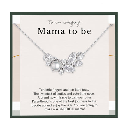 HOPE LOVE SHINE New Mom Necklace – Pregnancy Gift for Expecting Mom, First Time Mom Jewelry – Sterling Silver/Gold Double Circle Pendant with Gift Box