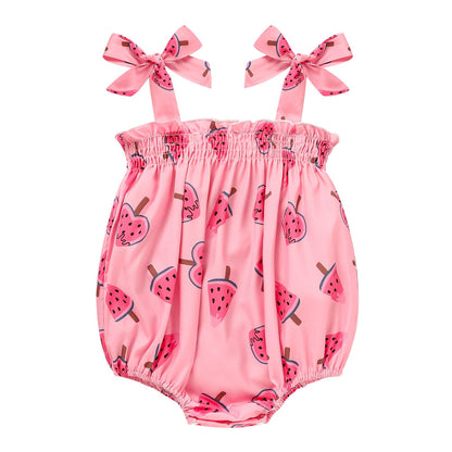 Baby Girl Summer Clothes Newborn Girl Outfits Cute Strap Baby Girl Romper Jumpsuit Infant Floral One Piece Bodysuit